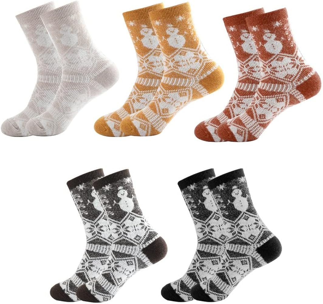 SEAFORM 5 Pairs Womens Fuzzy Socks Fluffy Wool Socks Winter Warm Slipper Soft Plush Sleeping Cute Cozy Comfy Socks for Girls