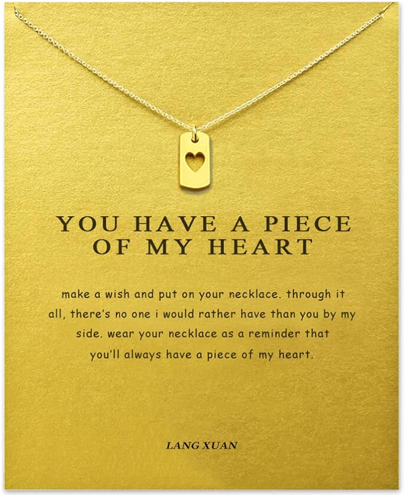 LANG XUAN Message Card Gold Dainty Layered Compass Pendant Necklace Friendship Butterfly Sun Good Luck Elephant Pendant Faith Chain Necklace for Women Gift