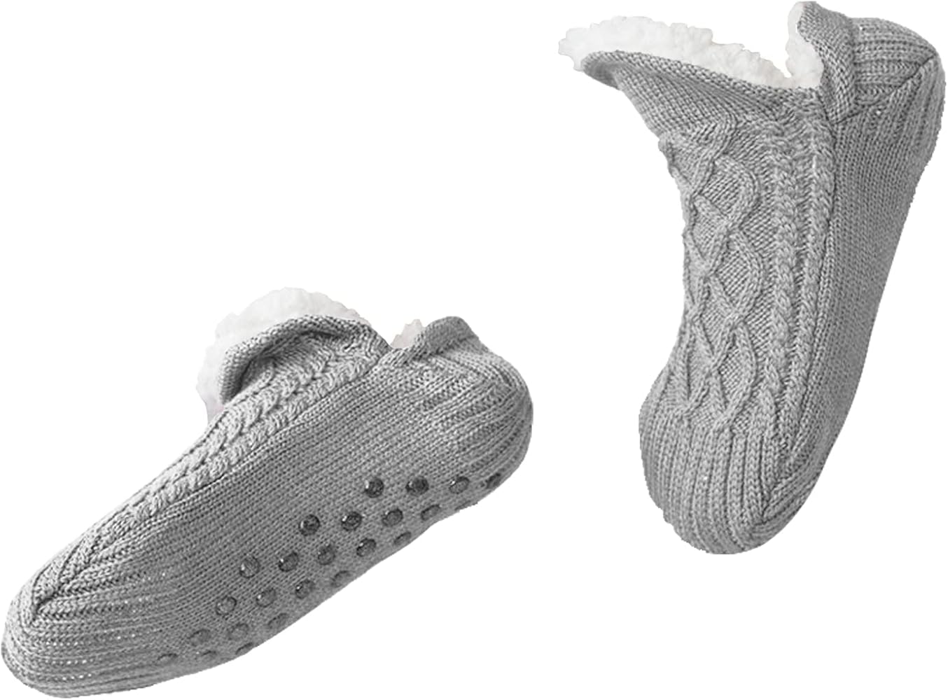 Triplewood Women's Winter Slipper Socks Grip Socks Fuzzy Fleece Lined Non-slip Warm Socks