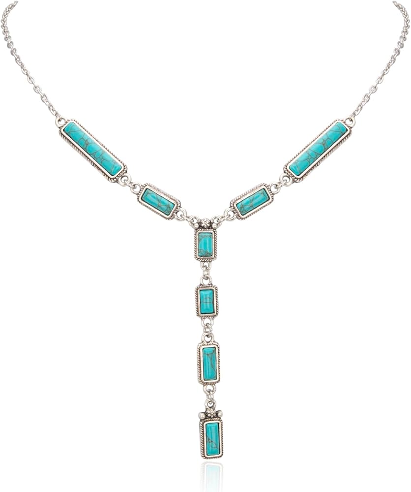 Rustic Couture's Western Turquoise Necklace Jewelry for Women Cowgirl Vintage Necklace