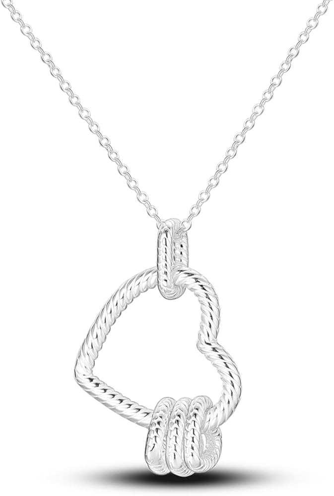 NARMO 925 Sterling Silver Necklace for Women Heart Pendant Necklace Moon Pendant Necklace Colorful Cubic Zirconia Pendant with Chain Necklace Various Dainty Necklaces for Women