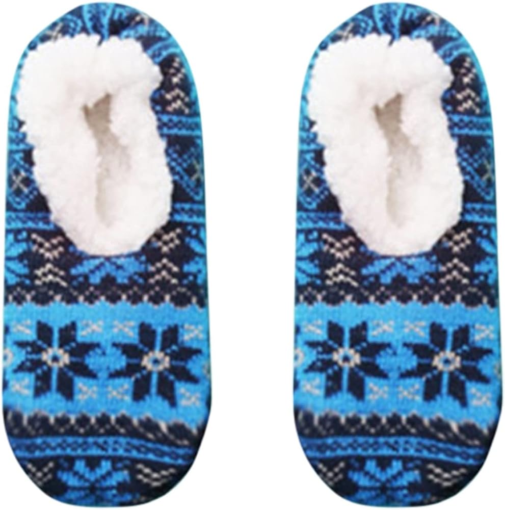 Women's Winter Fuzzy Slipper Socks Fuzzy Cozy Home Sleeping Socks Soft Fluffy Fleece Lining Knit Thick Warm Christmas Socks