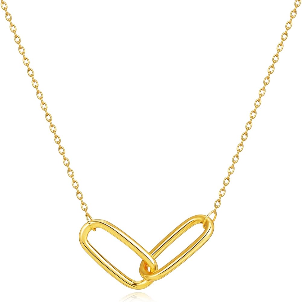 MRSXIA Gold Necklace for Women Pendant 18K Gold Filled Dainty Chain Simple Jewelry