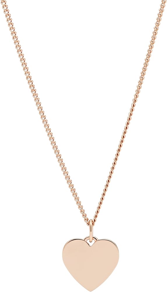 Fossil Women's Plated Stainless Steel Engravable Personalized Gift Pendant Chain Necklace for Women