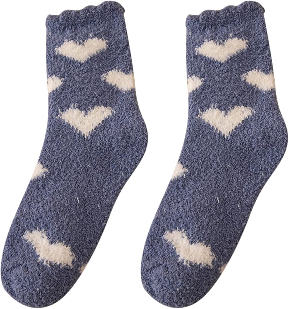 Autumn Winter Cute Vintage Fuzzy Socks Women Winter Warm Fluffy Soft Slipper Sleeping Christmas Socks