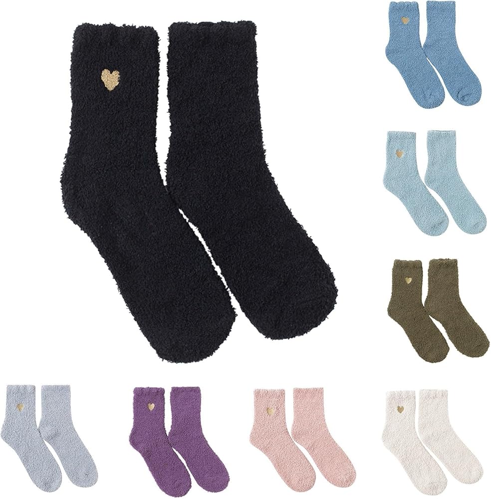 Fuzzy Socks With Grips for Women Non Slip Sleep Warm Fluffy Slipper Socks with Gripy s for Women