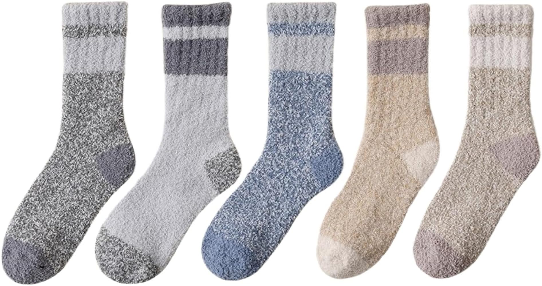 Unisex Fuzzy Socks Soft Plush Warm Winter Home Sleeping Slipper Socks for Winter Crew Socks Series 3