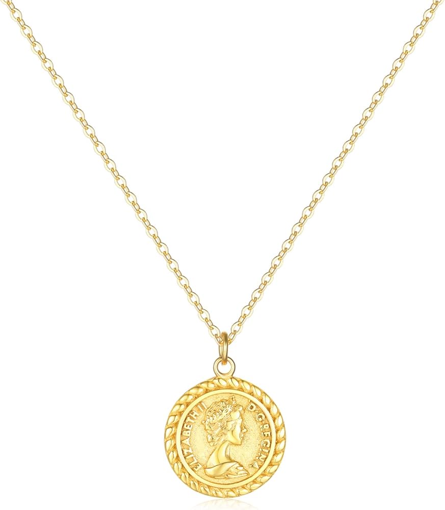 BENEIGE Gold Necklace for Women 14K Gold Plated Dainty Necklace Pendant Charm Necklace Handmade Everyday Minimalist Jewelry for Women