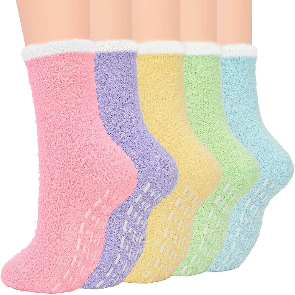 Fuzzy Socks for Women Girls Fluffy Cozy Socks Soft Comfy Ankle Socks Warm Slipper Socks for Winter
