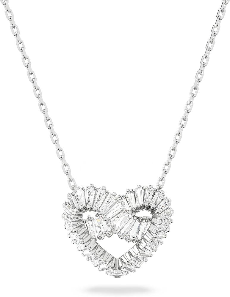 Swarovski Matrix Crystal Jewelry Collection with Heart Symbols and Rhodium Finished Metal