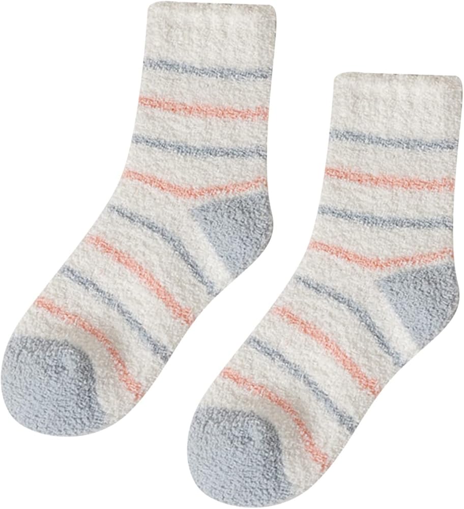 PTOLOCIF Fuzzy Warm Slipper Socks for Women,Women Fluffy Socks Cozy Socks Slipper Socks Cabin Soft Warm Slipper