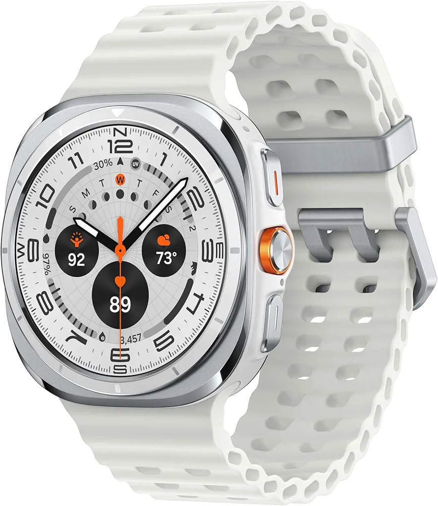 SAMSUNG Galaxy Watch Ultra 47mm LTE AI Smartwatch w/Energy Score, Wellness Tips, Heart Rate Tracking, Sleep Monitor, Fitness Tracker, GPS, 2024,Titanium White (Renewed)