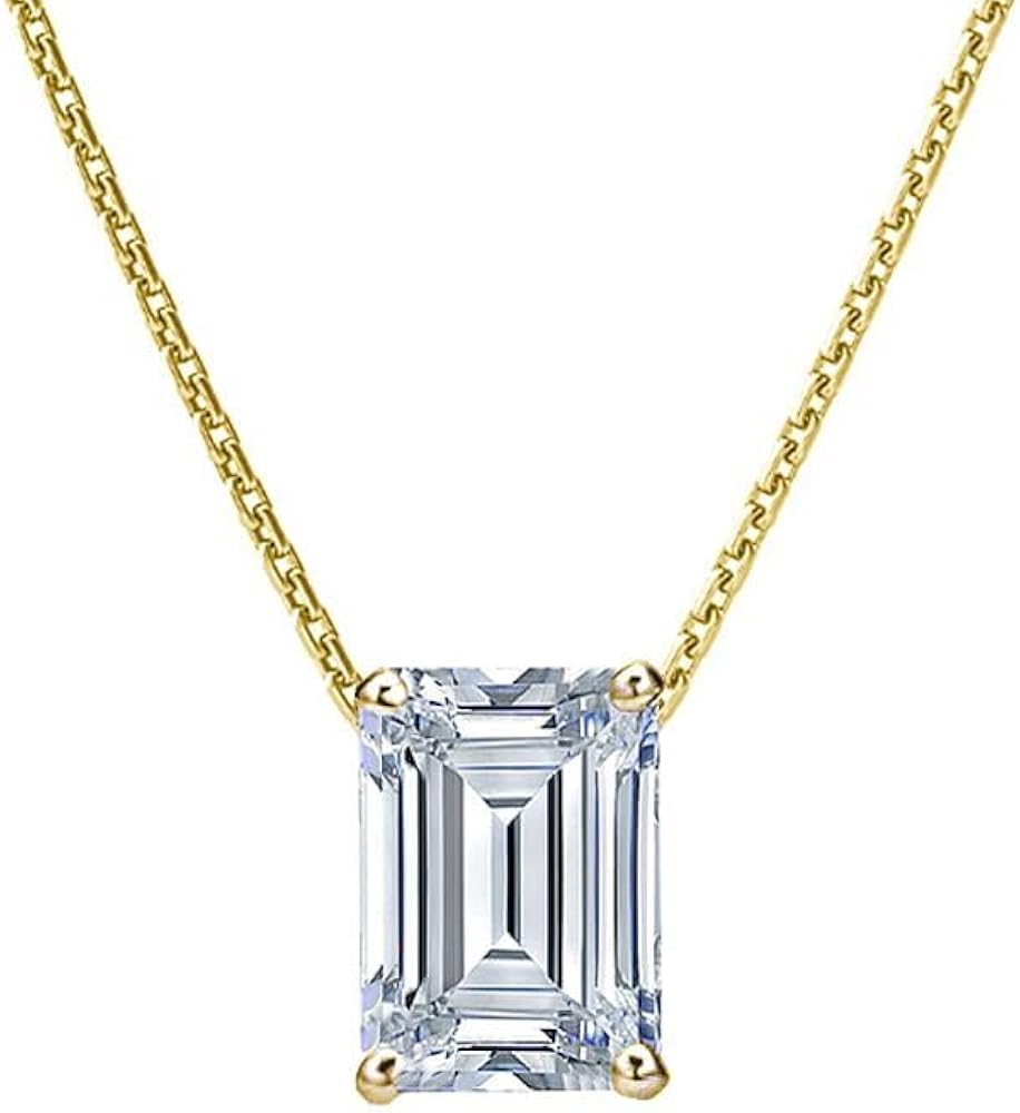 The Diamond Deal 1/4 Carat - 5 Carat | IGI Certified Lab Grown Diamond floating Pendant Necklace For Women | 14K White, Yellow Or Rose Gold | Lab Created Solitaire Lab-Grown Diamond Pendant Necklace