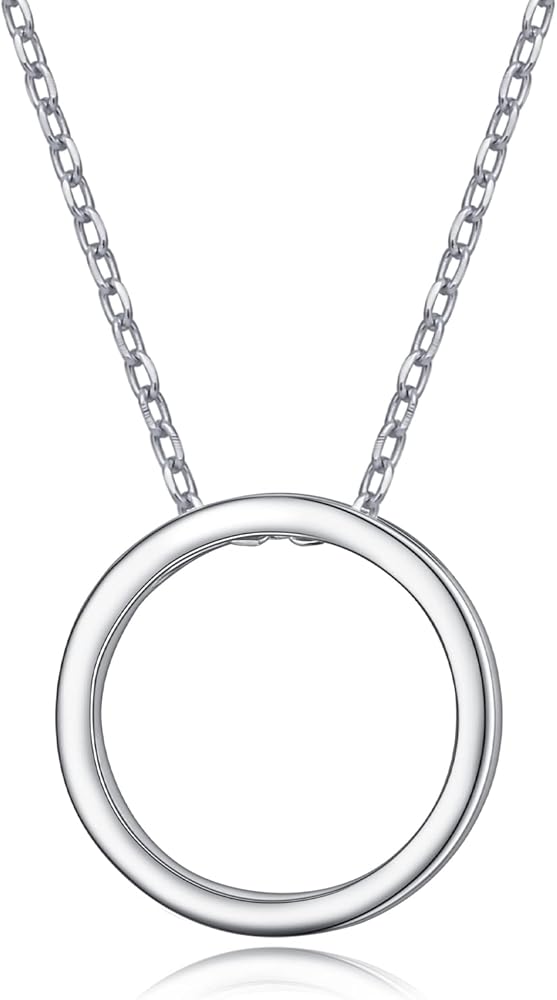 DAOCHONG 925 Sterling Silver Geometric Shapes Necklace Triangle/Rectangle/Rhombus/Circle Pendant Necklace for Women Jewelry Gifts