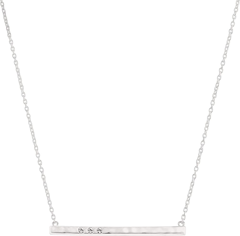 Silpada 'Dotted Line' Pendant Necklace with Crystals in Sterling Silver, 18" + 2"