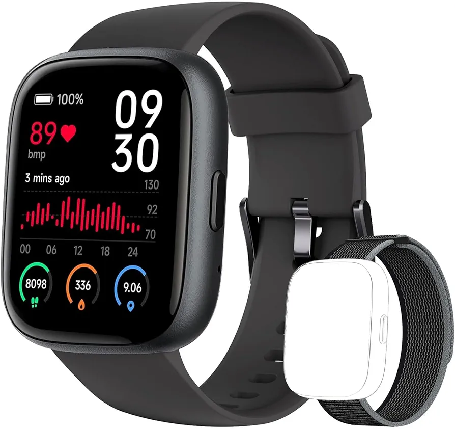 Smart Watch for Women Men, Alexa Built-in, Answer/Make Calls, 1.83" Fitness Tracker Watch with Heart Rate/Sleep Tracker, Pedometer, IP68 Waterproof Smartwatch Compatible Android iOS
