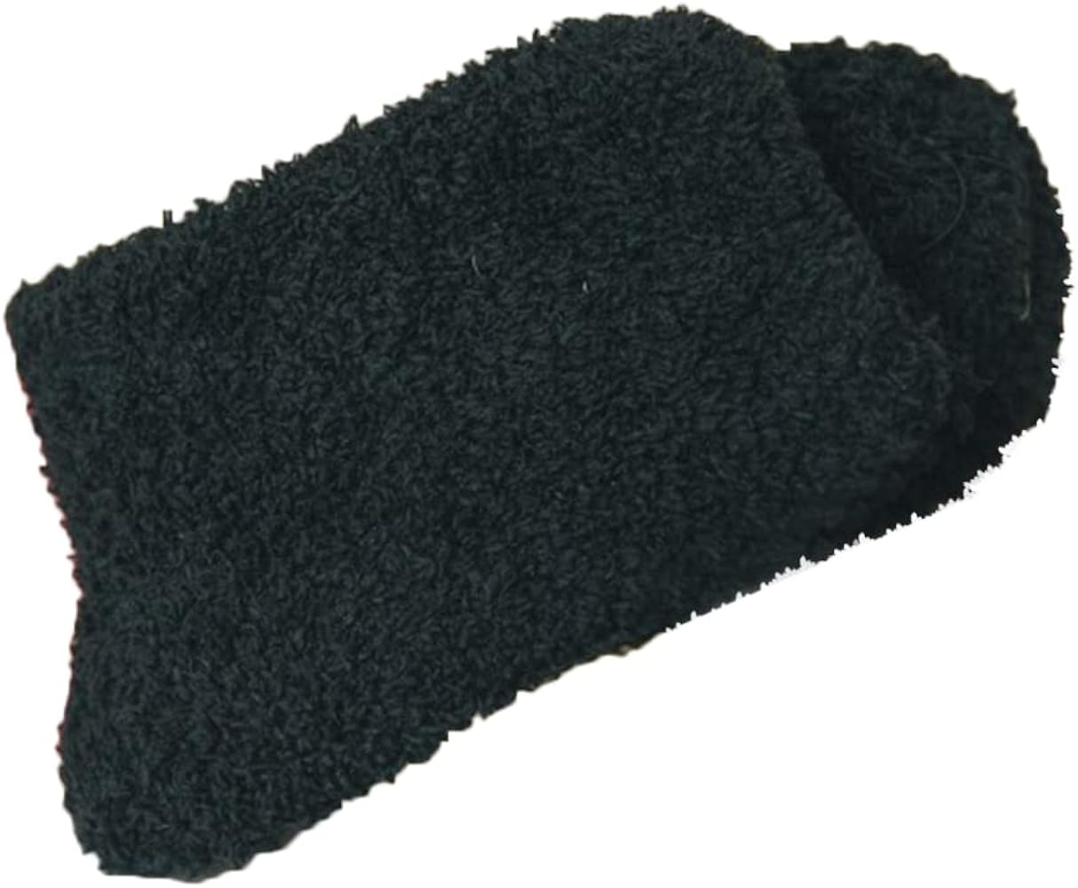Womens Fuzzy Socks Winter Warm Fluffy Soft Slipper Socks Casual Home Sleeping Socks Cozy Crew Socks for Women Gifts Black One Size