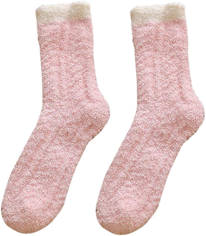 XIMIN Fashion Home Women Teen Girls Soft Bed Floor Socks Warm Winter Sleeping Socks Microfiber Slipper Stockings Crew Socks