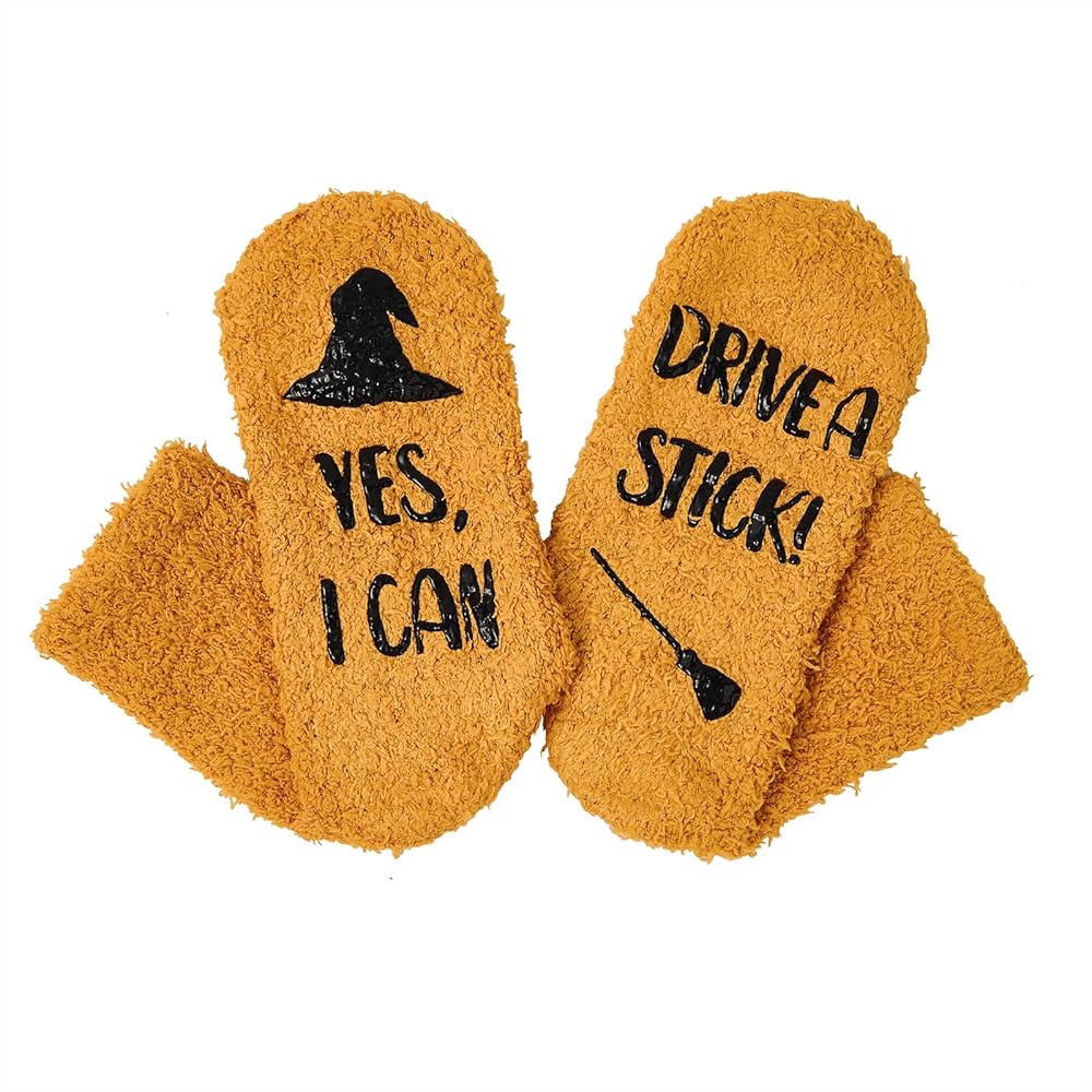 American Trends Halloween Socks Women Halloween Fuzzy Socks Halloween Gifts for Women Witch Gifts Spooky Socks