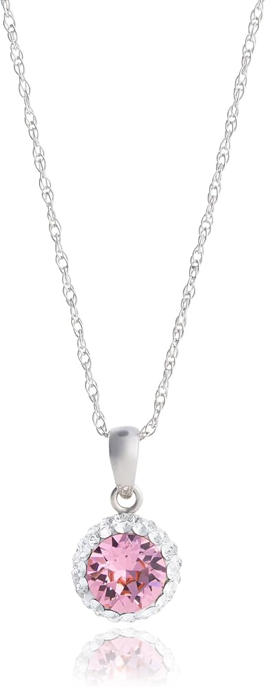 Sterling Silver Crystal Halo Pendant Necklace, 18" by MAX + STONE