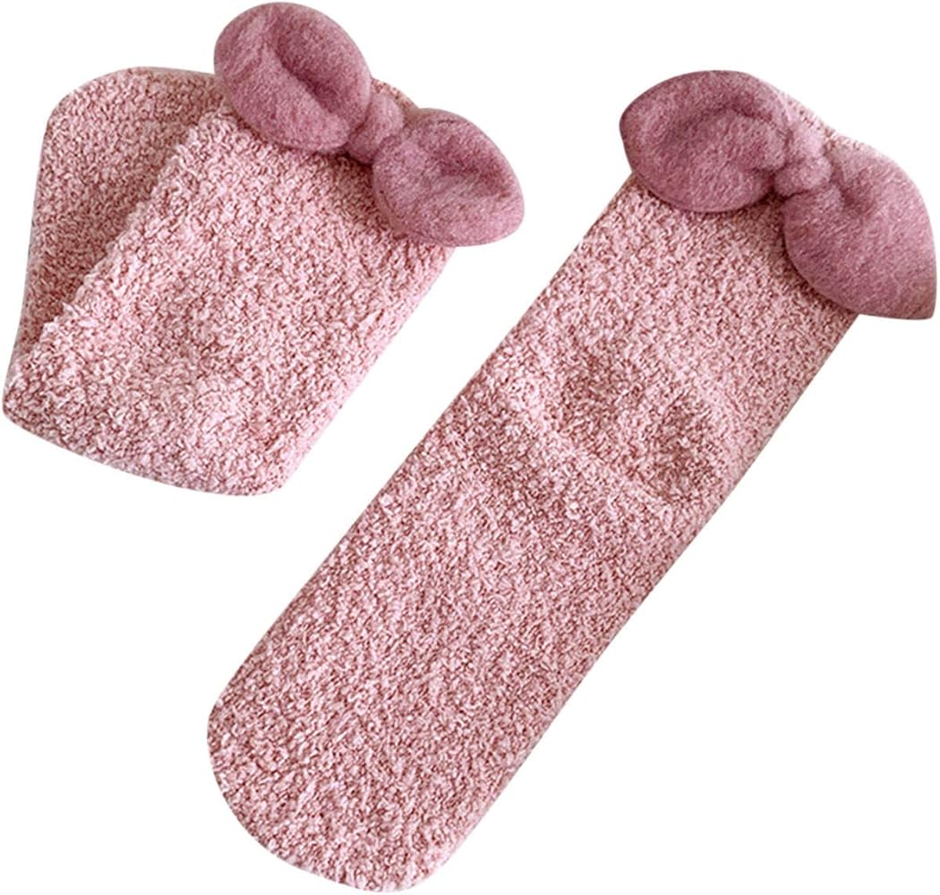 PTOLOCIF Womens Fleece Fluffy Plush Warm Socks Ultra Thick Fuzzy Grip Socks Winter Warm Cozy Home Sleeping Socks