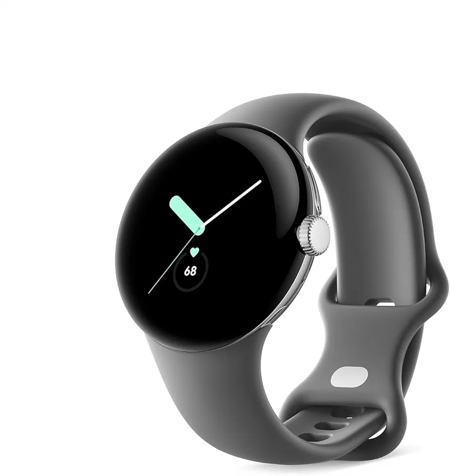 Google | Pixel Watch | Android Smartwatch with Fitbit Activity Tracking | Fitness and Sleep Tracker with Heart Rate Tracker | 41mm (Bluetooth, Silver case w/Gray Band) (Renewed)
