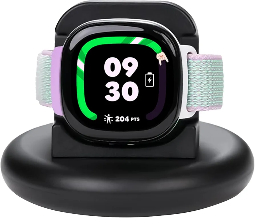 Charger Compatible with Google Fitbit Ace LTE, Anti-Slip Charging Stand Dock with 4.4Ft USB Cable Cord for Fitbit Ace LTE Smartwatch for Kids (Black)
