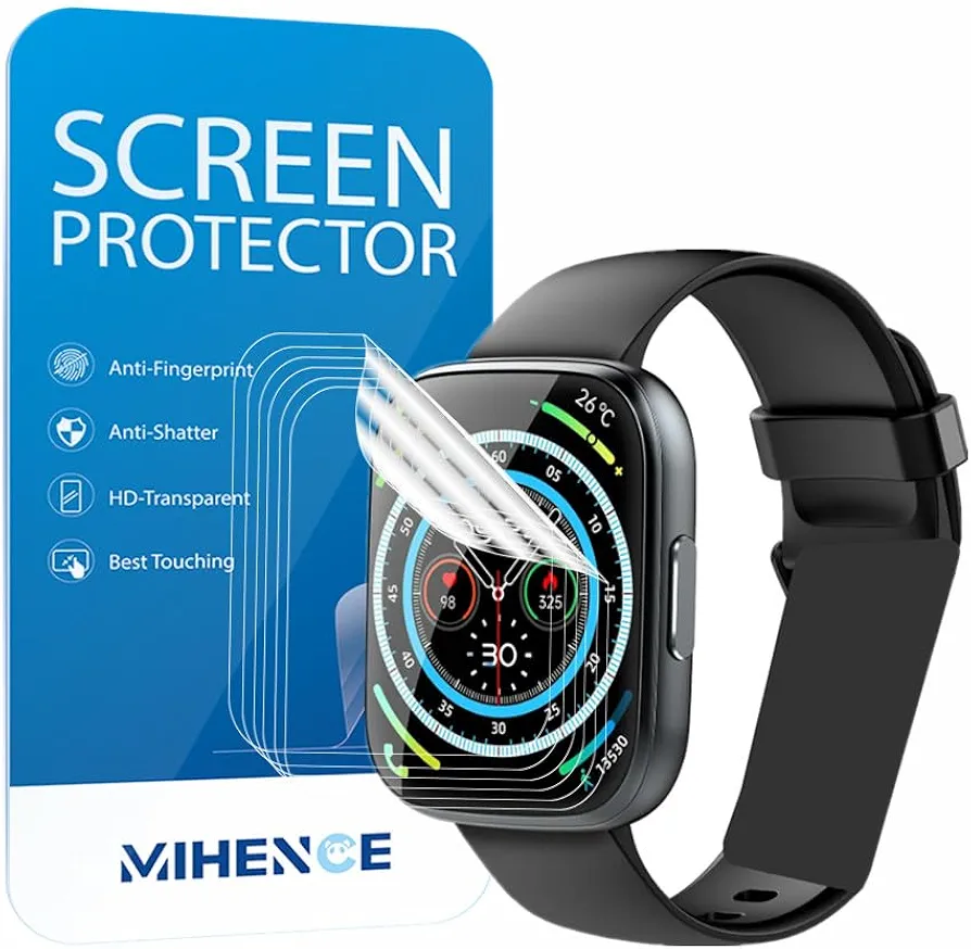 Screen Protector Compatible for T80 Smart Watch 1.95'' , HD Full Coverage TPU Protective Film Compatible for Cillso / Puqo 1.95'' Smartwatch / Y66 Smartwatch ( 6PCS )