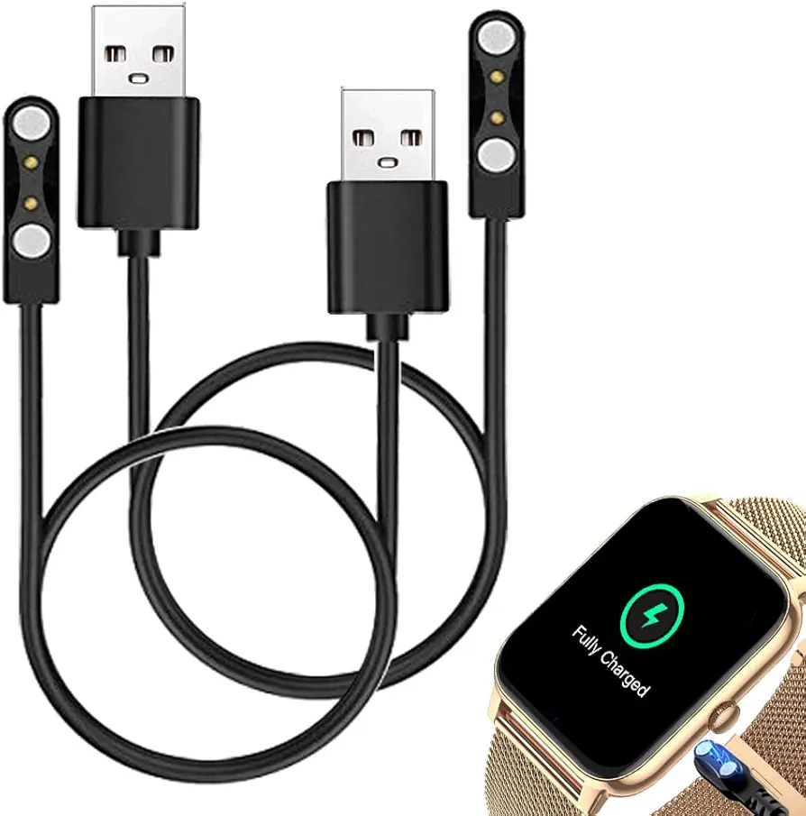 smart watch Cables Compatible with Boquaw P90 1.85” Smartwatch, 2 PCs