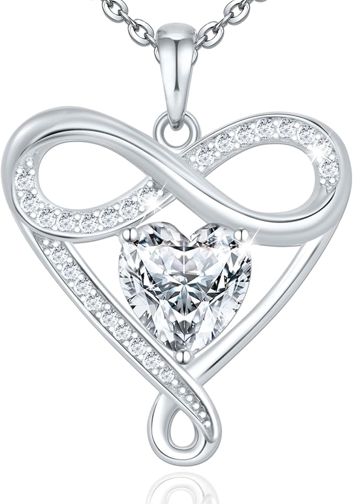 925 Sterling Silver Infinity Necklace - Exquisite Silver Jewelry for Women, Love Heart Necklace for Birthday, Anniversary, Valentine’s Day - Ideal Gift for Girlfriend, Wife, Mom, or Her