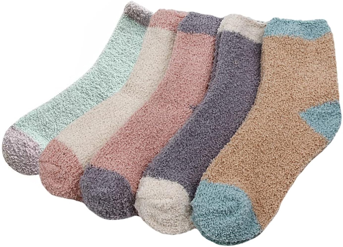 Holibanna 5 Pairs coral fleece socks womens christmas socks Winter Socks for Women Thickened Warm Socks Sleeping Fuzzy Socks Autumn and winter women's socks pregnant woman polyester