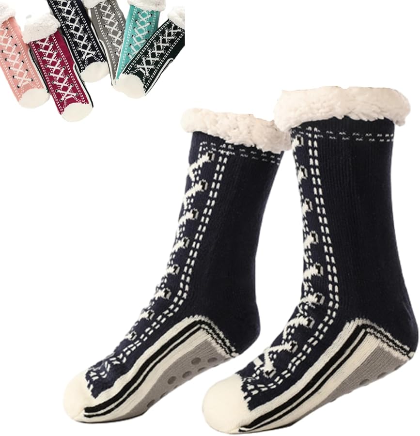 Cashmere Slipper Socks, Ultra-Thick Cashmere Slipper Home Socks, Cashmere Slipper Socks for Women, Floor Socks, Cold-Resistant Socks