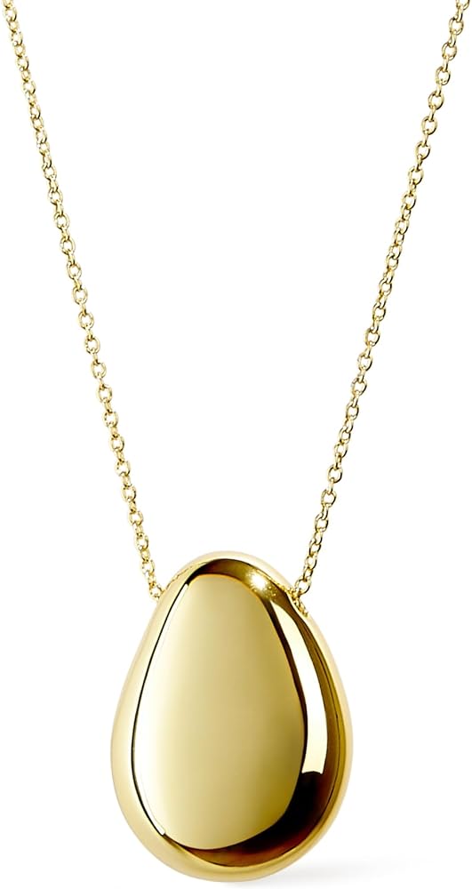Ana Luisa Gold Pebble Pendant Necklace - 14K Gold Plated Teardrop Pendant Necklace - Hypoallergenic, Water-Resistant, Tarnish-Free Gold Necklace - Lobster Clasp Pendant Necklace - Women Gift Ideas
