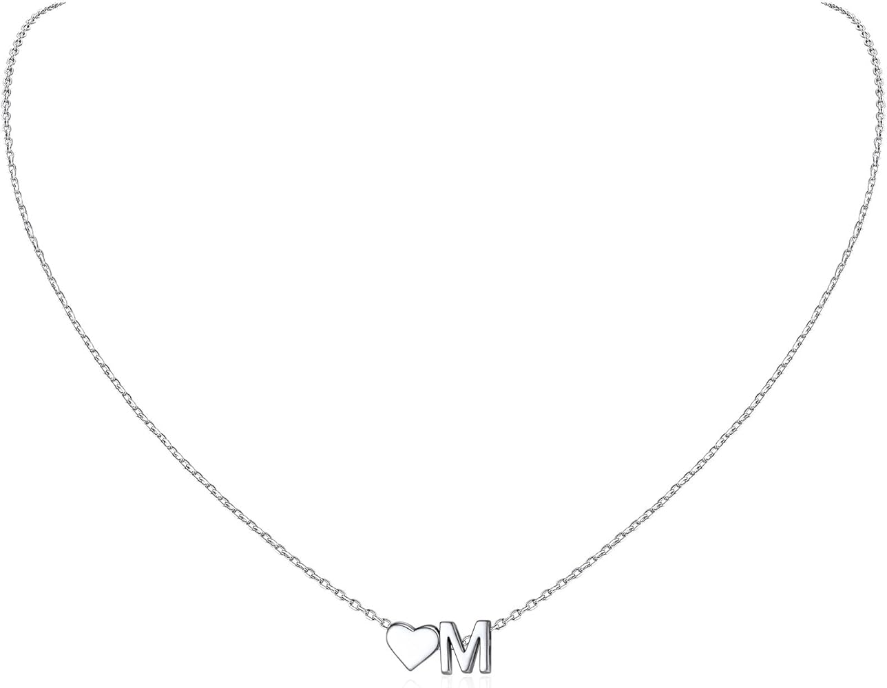 ChicSilver Initial Necklaces for Women Personalized Letter Necklace Dainty alphabet Heart Necklace for Women (with Gift Box)