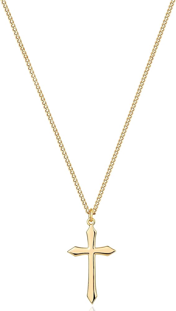 MTMY Gold Cross Necklace 14K Gold Plated Dainty Gold Cross Pendant Necklace for Women Delicate Necklace Jewelry