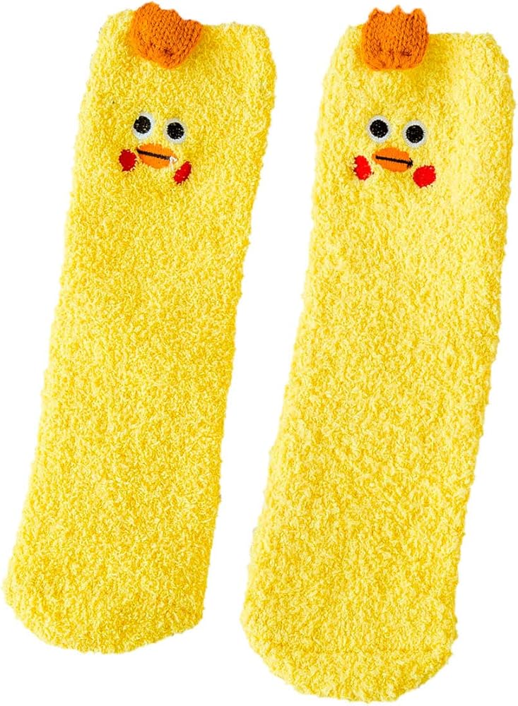 Womens Fuzzy Socks Cute Animal Cozy Fluffy Winter Warm Slipper Socks for Sleep Home, Microfiber Soft Home Sleeping Socks