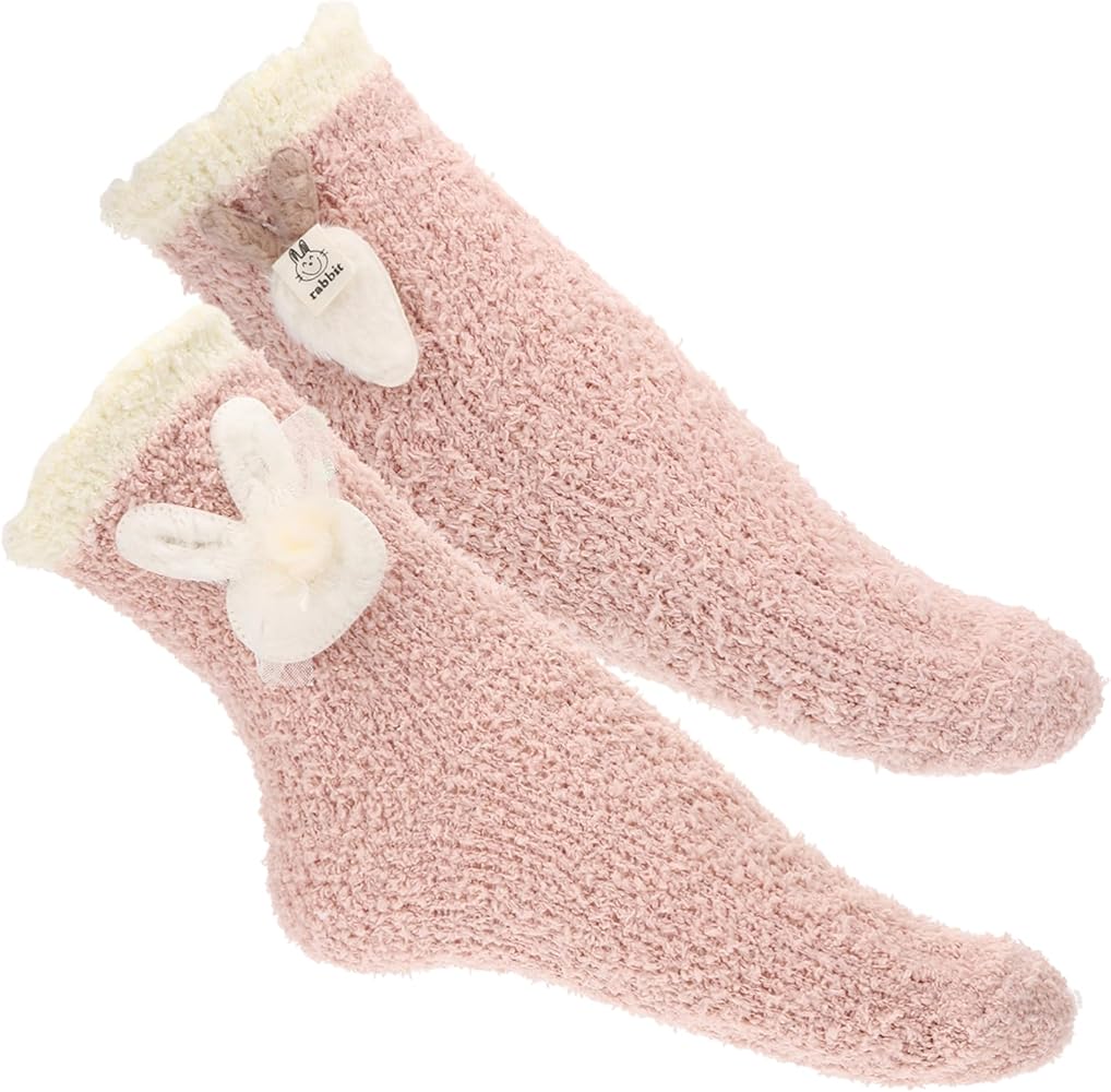 PACKOVE 1 Pair Floor Socks Women Warm Socks Bunny Slippers Slipper Socks Winter Bed Socks Warm Socks for Women Winter Warm Socks Fuzzy Socks Polyester (polyester) Miss Sleep Socks Hairy