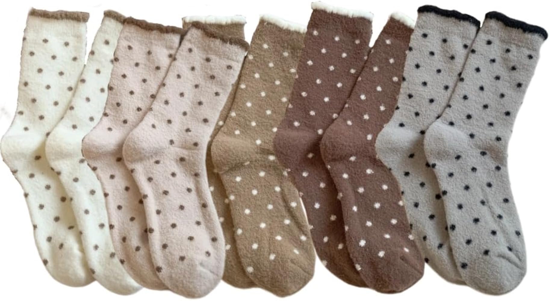 Womens Fuzzy Socks Polka Dots Cozy Slipper Socks Soft Winter Warm Home Sleeping Socks