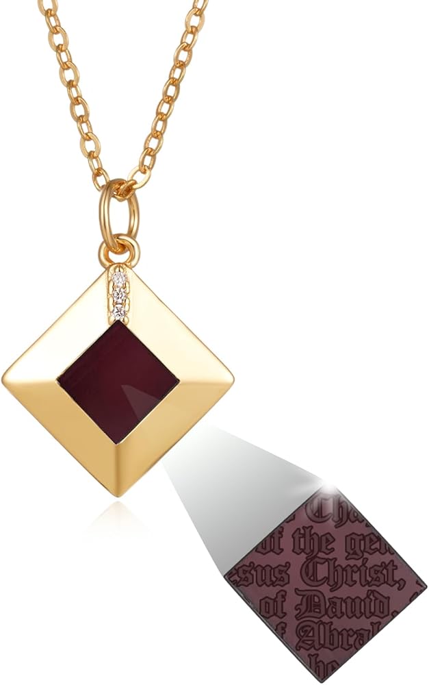 Sterling Silver Nano Bible Necklace for Women : World's Smallest New Testament Pendant For Her - Engraved with 27 Books Using Nano Technology. A Unique, Elegant and creative religious gift for wife or girlfriend