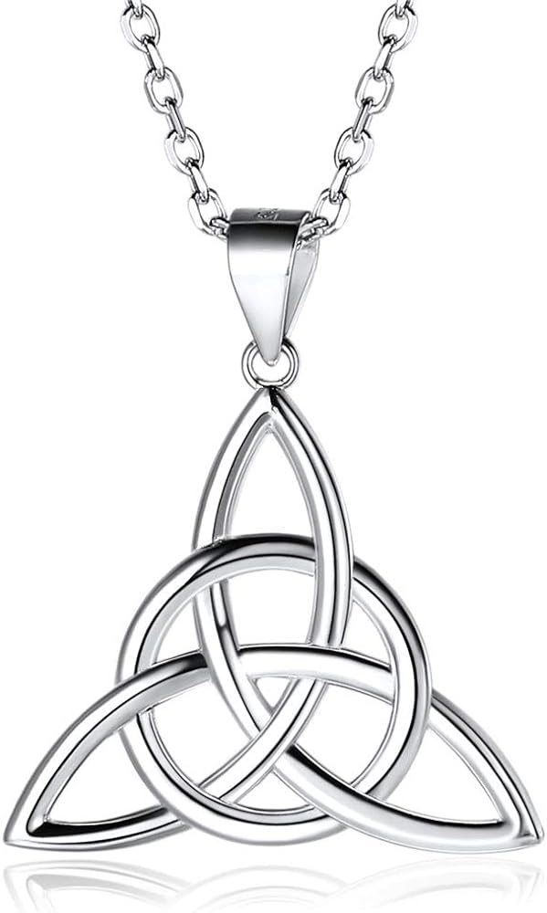 ChicSilver 925 Sterling Silver Good Luck Irish Celtic Knot Necklaces Vintage Triangle/Cross/Round Pendant Necklaces Gift for Women (with Gift Box)