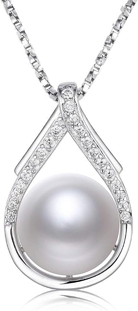 Gifts for Women- Pearl Necklaces Real Pearl Pendant, Christmas Gifts for Wife Mom Girlfriend, Anniversary Valentine's Day Mothers Day Gifts Birthday Fine Jewelry Gifts for Her