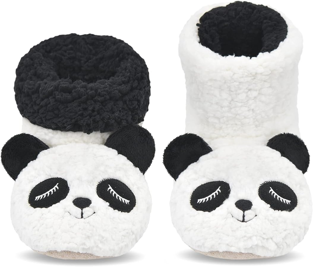 DICUIRD Slipper Socks for Women, Cozy Cute Animal House Indoor Socks with Soft Soles,Warm Fuzzy Sherpa Lined Booties Slippers with Non Slip Bottom,Womens Winter Christmas Gifts