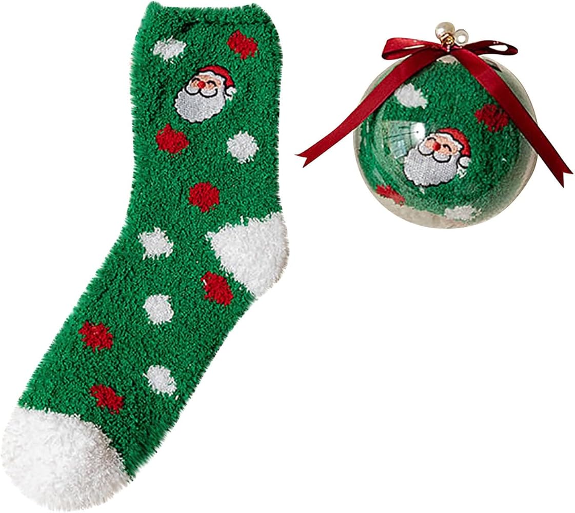 Christmas Socks for Women Men Ladies Christmas Warm Printed Floor Socks Warm Medium Socks Thermal Socks for Women