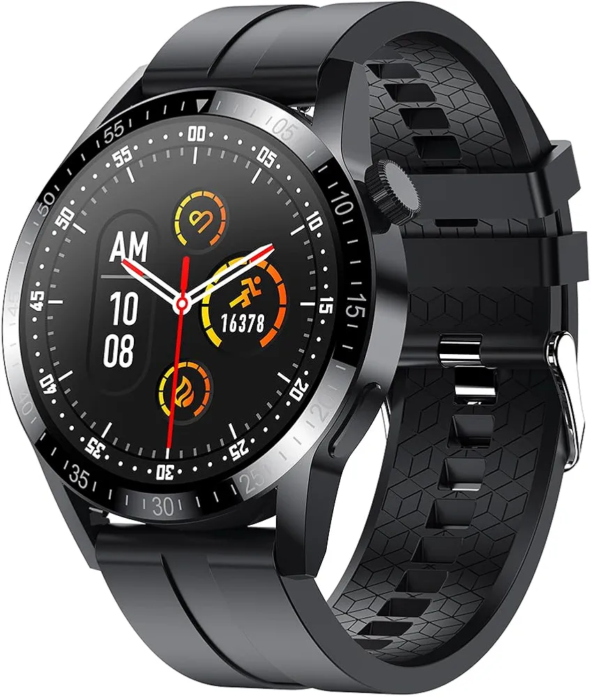 Smartwatch, 1.39" Full Touch Screen, Fitness Tracker, Heart Rate Monitor, Bluetooth Enabled, Black