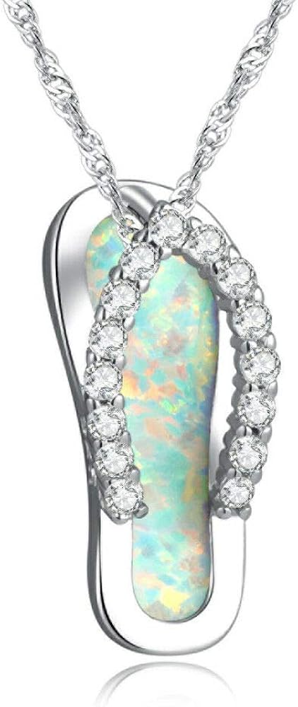 CiNily Opal Pendant Necklace Gold Plated Opal Jewelry Gifts for Women Girls Gemstone Necklaces