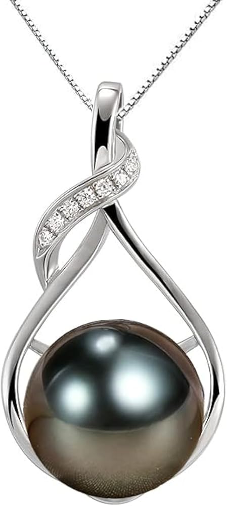 Gifts for Women Wife-Tahitian-Black-Pearl-Necklace-Gift for Wife Wedding Birthday Anniversary Jewelry-Mom Girlfriend Her Mothers Day Gifts for Mom Women Valentines Day Christmas Day Gifts