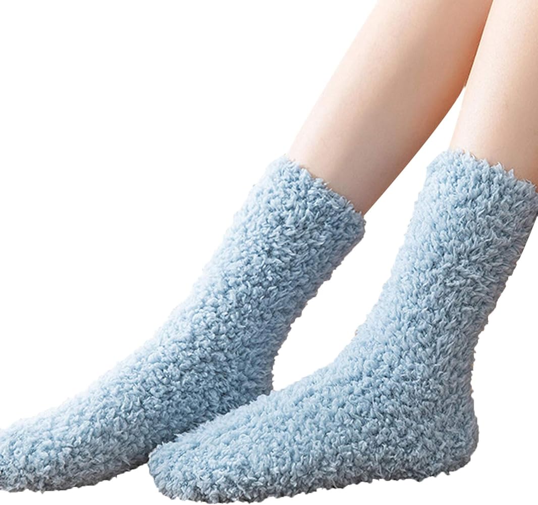 Womens Fuzzy Socks Soft Cozy Slipper Fluffy Socks Winter Warm Microfiber Plush Home Sleeping Gift Socks