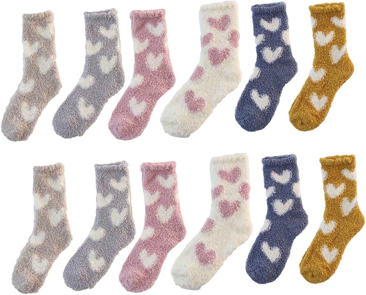 LIFKOME 6 Pairs Coral Fleece Socks Womens Socks Womens Warm Socks Girls Winter Socks Stocking Stuffers' Warm Socks for Women Warm Fluffy Sock Sleeping Socks Polyester Cute Women's