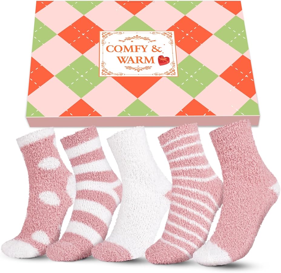 Fuzzy Socks for Women Stocking Stuffers Christmas Birthday Gifts Fluffy Slipper Socks