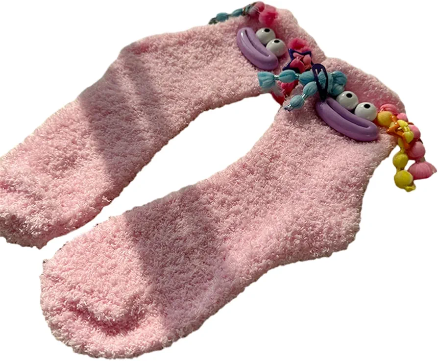 Winter Fuzzy Socks for Women Girls Cozy Soft Warm Socks Casual Home Sleep Socks Ugly Doll Slipper Socks Gifts